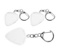 SUPVOX 3pcs Guitar Pick Organizer Box with Heart-Shaped Keychain, Standard Size Guitar Pick Storage Holder for Musicians and Travel Accessories