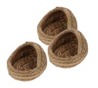 SUPVOX 3pcs Handwoven Bird Nests for Birds and Rabbits Lightweight Versatile Breeding Solution in Khaki Colour for Relaxation and Breeding