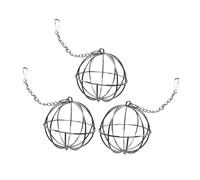 SUPVOX 3PCS Hanging Rabbit Hay Feeder Balls Durable Electroplated Stainless Steel Dispenser for Small Animals Like Bunnies Chinchillas Hamsters Easy to Clean Install Hay Treat Balls