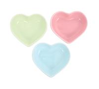SUPVOX 3Pcs Heart Shaped Ceramic Hamster Food Bowls Smooth Surface Pet Feeders for Rodents Including Chinchillas and Hamsters Reusable and Easy to Clean