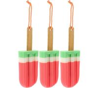 Supvox 3Pcs Exfoliating Bath Sponge Ice Lolly Shape Kids Adults Back Exfoliating Bathing Tool for Bathroom Home Hotel(Random Color)