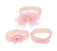 SUPVOX 3Pcs Lace Bow Hairbands for Crown Decor Hair Accessories Pink for Newborns Family Photos Birthdays and