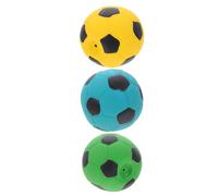 SUPVOX 3pcs Latex Squeaky Dog Football Shape 7cm Bite-resistant Chew Balls for Puppies Interactive Pet Supplies with Soft Sturdy Material in Yellow, Blue, Green