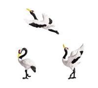 SUPVOX 3PCS Lifelike Red-crowned Crane Bonsai Decor Plastic Micro Landscaping Ornaments for Indoor Gardening and Home Decoration Realistic Craftsmanship
