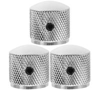 SUPVOX 3pcs Metal Guitar Volume Tone Control Knobs with Screws Rotary Potentiometer Replacement for Electric Guitar and Bass Wear-resistant Chrome Finish
