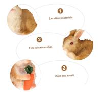 SUPVOX 3Pcs Mini Rabbit Ornaments Adorable Garden Figurines for Desktop Decoration Small Animal Sculptures for Miniature Garden Flower Pot and Home Display