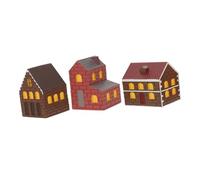 SUPVOX 3pcs Miniature Fairy House Kit for Garden Decor Japanese Minimalist Resin Mini Buildings for Dollhouse Accessories Tiny Outdoor Cottage Ornaments for Bonsai Terrariums and Micro