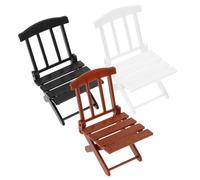 SUPVOX 3pcs Miniature Folding Beach Chair Safe Dollhouse Accessories White Black Brown Compact Micro Landscape Decor for Imaginative Play and DIY Miniature Scenes
