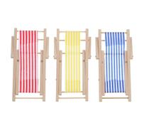 SUPVOX 3pcs Miniature Folding Beach Chairs for Dollhouse Lightweight Mini Beach Chair Decor in Red Blue Yellow Realistic Fairy Garden Accessories for Creative Play and Miniature Scenes