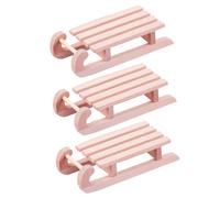 SUPVOX 3pcs Miniature Wooden Sleigh Ornaments for DIY Xmas Dollhouse Decor Realistic Design for Miniature Scenes Safe Lightweight Crafting