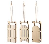 SUPVOX 3pcs Miniature Wooden Sleighs for DIY Crafts Unfinished Xmas Ornaments for Tabletop Decoration for Holiday Home Decor Family Activities and Creative Fun