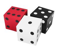 SUPVOX 3pcs Oversized Dice Boxes 28cm White Red Black Party Decoration Boxes for Theme Birthday Prom Tabletop Centerpieces Game Night Supplies