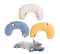 SUPVOX 3PCS Pet Cat Cushion for Neck Protection Comfortable Soft Sleeping Pillow for Dogs and Cats Household Mat in Blue White Yellow for Deep Rest and Calming Support