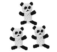 SUPVOX 3pcs Pet Molar Chew Toy for Dogs Cats Durable Cartoon Panda Cotton Rope Interactive Teaser for Chewing Teeth Cleaning Fun Playtime Activities