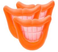 SUPVOX 3pcs Pet Toy Funny Chewing Toy Molar Toy Dog Fetch Toy Dog Pacifier Pet Chew Toy Sound Novelty Dogs Toy Smile Chew Mouth Shaped Dog Plaything Red Vinyl Cosplay Dog Teeth