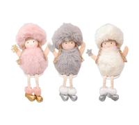 SUPVOX 3pcs Plush Angel Dolls Christmas Hanging Ornaments Soft Angel Xmas Decorations for Tree and Wall Holiday Decor Prop for Your Photo and Christmas Tree