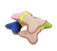 SUPVOX 3pcs Plush Dog Chew Durable Squeaky Bone for Dogs Teething Relief Interactive Play Safe for Pet Oral Health Blue Green Pink