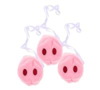 SUPVOX 3pcs Plush Pig Nose Costume Accessories Soft Portable Animal Nose Props for Cosplay Easter Party Halloween Fancy Dress Adorable Embroidered Pink Design and Comfortable Fit