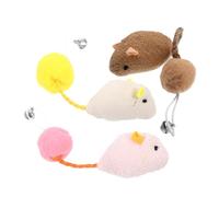 SUPVOX 3pcs Plush Rat Cat Set with Bell Interactive Realistic Mice Plushies for Indoor Cats Durable Safe Chew for Boredom Relief and Fun Playtime
