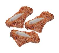 SUPVOX 3pcs PVC Simulation Rib Models Lifelike Fake Meat Props for Kitchen Decoration Party Use Realistic Artificial Rib Food Models for Events Displays