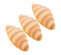SUPVOX 3pcs Realistic Artificial Bread Lifelike Fake French Croissant Models for Bakery Restaurant Display Photography Props with Authentic Texture for Home Decor and Marketing Visuals