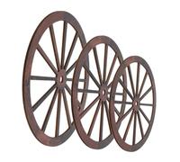 SUPVOX 3pcs Rustic Wooden Wagon Wheel Wall Art Vintage Wood Wheel Decor for Home Wall Hanging Retro Rustic Style Decorative Ornaments