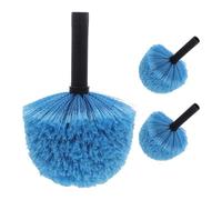 SUPVOX 3pcs Screw-on Cobweb Duster Brush Heads, Blue Ball-shaped Web Cleaner for Walls Ceilings Roofs, House Cleaning Tool Attachment without Pole