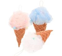 SUPVOX 3pcs Shower Sponge Balls Set with Thickened Hanging Rope, Pe Material Bathing Tools for Adults and Babies, Exfoliating Body Wash Sponge for Daily Shower