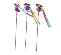 SUPVOX 3pcs Simulated Butterfly Cat Teaser Stick Interactive for Kitten Exercise and Training with Colorful Tassels to Stimulate Hunting Instinct and Stress Random Color