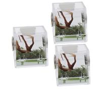SUPVOX 3pcs Spider Feeding Acrylic Breeding Case for Jumping Spider Lightweight Ventilation for Insect Habitat and Feeding Needs