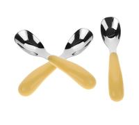 SUPVOX 3pcs Spoons with Ergonomic Rounded Handles for Easy Grip Stainless Steel Utensils for Learning Feeding and Rice Paste Safe Training Tableware for Boy Girl
