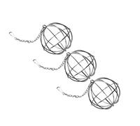 SUPVOX 3PCS Stainless Steel Hanging Rabbit Hay Feeder Ball for Small Animals Convenient Design for Clean Feeding Area for Bunnies Guinea Pigs and Chinchillas