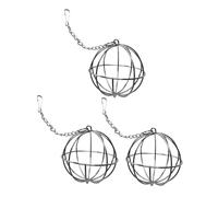 SUPVOX 3pcs Stainless Steel Rabbit Hay Ball Feeder Hanging Hay Dispenser for Small Animals Guinea Pig Hamster Chinchilla