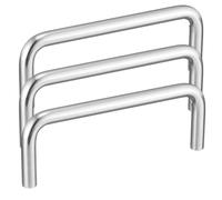 SUPVOX 3pcs U-Shaped Handle Set, Iron M5, Silver, 8mm Diameter, 100mm Hole Pitch, for Drawer Door and Anti-Theft Door