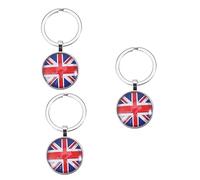 SUPVOX 3pcs Uk Flag Keychain Britain Flag Keyring Patriotic Souvenir for Bag Phone Car Key