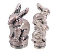 SUPVOX 3pcs Vintage Bronzed Animal Hinge Head Decorative Topper Set with Magnetic Door Hinge Pin Covers for Home Décor and Animal Lovers