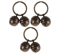 SUPVOX 3pcs Vintage Copper Pet Tracking Bells for Dog and Cat Collars - Extra Loud Small Metal Bells with Split Ring - Replacement DIY Collar Charms for Outdoor Safety and Training