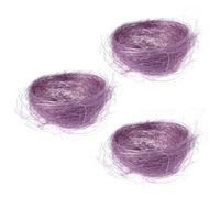 SUPVOX 3pcs Violet Artificial Easter Nests for Birdcage Accessories, Handmade Mini Egg Nests for Candy and Easter Decorations