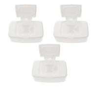 SUPVOX 3pcs Wipes Dispenser with Lid, Refillable Wet Wipe Holder Box for Bathroom and Nursery, White Portable Tissue Storage Container