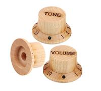 SUPVOX 3Pcs Wood Guitar Volume Tone Knobs Creative Dome Control for Electric Bass Guitar Easy Install Speed Control