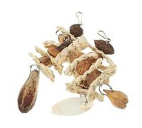 SUPVOX 3pcs Wooden Bird Chewing Hanging Foraging Playthings for Parrots Bright Natural Blocks Relaxing Cage for Pet Birds