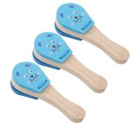SUPVOX 3pcs Wooden Castanet Hand Clappers for Animal Shaker Percussion with Mouse Design Early Education Musical Instrument for Family Interaction and Cognitive Development