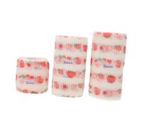 SUPVOX 3rolls Practical Dog Injury Tape Self- for Pets Dirt-resistant and Versatile Use Scrapes and Bruises Strawberry Design