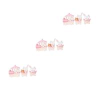 SUPVOX 3sets Pink Bunny Train Cake Decoration Creative Dessert Toppers Birthday Cake Adornments Charming Home Ornament for Parties and Celebrations 3pcs*3