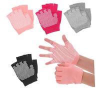 SUPVOX 4 Pairs Womens Non Slip Yoga Gloves Skid Fitness Gloves with Fingerless Design for Pilates Ballet and Workout Breathable Elastic Material for Stability and Grip Protection