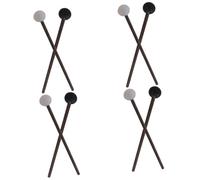 SUPVOX 4 Pairs Wooden Handle Rubber Mallets for Steel Tongue Drum Percussion Instrument Accessories Small Rubber Mallet for Marimba Xylophone Bell Chime with Comfortable Grip Portable