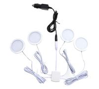 SUPVOX 4 Pcs 12v LED down Lights for Recreational Vehicle Ceiling Cabinet Lighting, White Light, Multi-outlet Car Charger Lamp Set for Camping and Interior Use