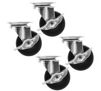 SUPVOX 4 Pcs 2.5 Inch Rubber Swivel Cart Caster Wheels with Brake, Replacement Laundry Rack and Home Furniture Casters for Indoor and Outdoor Use