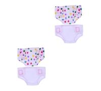 SUPVOX 4 pcs Adjustable Reusable Doll Diapers for Dolls Soft Cloth Underwear for Pretend Play Easy Off Design Clothes Accessory for Nurturing Role Play