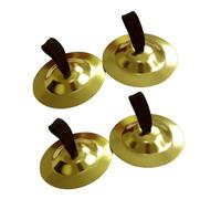 SUPVOX 4 Pcs Copper Finger Cymbals for Belly Dance and Music Enlightenment Crisp Sound Handmade Percussion Instruments with Comfortable Straps for Interaction and Dance Performance